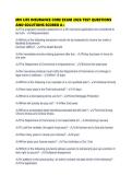MN LIFE INSURANCE CORE EXAM 2026 TEST QUESTIONS AND SOLUTIONS SCORED