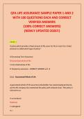 QFA LIFE ASSURANCE SAMPLE PAPER 1 AND 2  WITH 100 QUESTIONS EACH AND CORRECT  VERIFIED ANSWERS &lpar;100&percnt; CORRECT ANSWERS&rpar; &lpar;NEWLY UPDATED 2026&excl;&excl;&rpar;