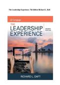 Test Bank for Leadership Experience 7th Edition Daft &sol; All Chapters 1 - 30 &vert; All Chapters &vert; Latest 2025 Update