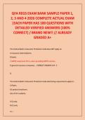 QFA REGS EXAM BANK SAMPLE PAPER 1&comma;  2&comma; 3 AND 4 2026 COMPLETE ACTUAL EXAM  &vert;EACH PAPER HAS 100 QUESTIONS WITH  DETAILED VERIFIED ANSWERS &lpar;100&percnt;  CORRECT&rpar; &sol; BRAND NEW&excl;&excl; &sol;&sol; ALREADY  GRADED A&plus;