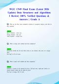 WGU C949 Final Exam &lpar;Latest 2026 Update&rpar; Data Structures and Algorithms I Review&vert; 100&percnt; Verified Questions & Answers &vert; Grade A