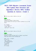 WGU C949 Objective Assessment &lpar;Latest 2026 Update&rpar; Data Structures and Algorithms I Review&vert; 100&percnt; Verified Questions & Answers &vert; Grade A