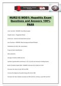 NUR210 MOD1&colon; Hepatitis Exam Questions and Answers 100&percnt; PASS