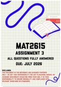 MAT2615 Assignment 3 Memo &vert; Due July 2026