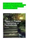TEST BANK for Theory and Practice of Counseling and Psychotherapy&comma; 11th Edition by Gerald Corey &mdash; Verified Questions & Answers for All Chapters A&plus;