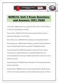 NUR210- Unit 3 Exam Questions and Answers 100&percnt; PASS