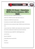 NURS 210 Exam 1 Questions WITH Correct Answers 100&percnt; PASS