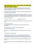 OKLAHOMA REAL ESTATE STUDY GUIDE 2026 QUESTIONS AND SOLUTIONS SCORED