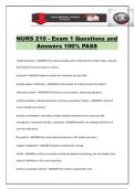 NURS 210 - Exam 1 Questions and Answers 100&percnt; PASS