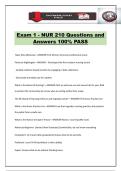 Exam 1 - NUR 210 Questions and Answers 100&percnt; PASS