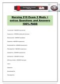 Nursing 210 Exam 2 Meds &plus; extras Questions and Answers 100&percnt; PASS