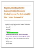 Electrical Safety Exam Practice  Questions And Correct Answers  &lpar;Verified Answers&rpar; Plus Rationales 2026  Q&A &vert; Instant Download Pdf 