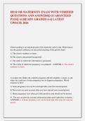 HESI OB MATERNITY EXAM WITH VERIFIED  QUESTIONS AND ANSWERS&vert;&vert; GUARANTEED  PASS&vert;&vert; ALREADY GRADED A&plus;&vert;&vert; LATEST  UPDATE 2026