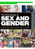 TEST BANK for The Psychology of Sex and Gender&comma; 2nd Edition by Jennifer Katherine Bosson &mdash; Verified Questions & Answers for All Chapters A&plus;