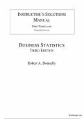 Test Bank For Business Statistics 3rd Edition By Robert A&period; Donnelly &lpar;All Chapters&comma; 100&percnt; original verified&comma; A&plus; Grade&rpar;