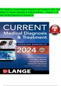 TEST BANK for Current Medical Diagnosis and Treatment 2024&comma; 63rd Edition by Maxine Papadakis & Stephen McPhee &mdash; Chapters 1&ndash;42 with Verified Questions & Answers A&plus;