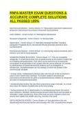 RNFA MASTER EXAM QUESTIONS & ACCURATE COMPLETE SOLUTIONS ALL PASSED 100&percnt;