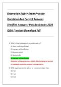 Excavation Safety Exam Practice  Questions And Correct Answers  &lpar;Verified Answers&rpar; Plus Rationales 2026  Q&A &vert; Instant Download Pdf 