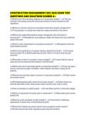 CONSTRUCTION MANAGEMENT EOC 2026 EXAM TEST QUESTIONS AND SOLUTIONS SCORED
