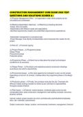 CONSTRUCTION MANAGEMENT CORE EXAM 2026 TEST QUESTIONS AND SOLUTIONS SCORED 