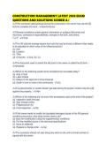 CONSTRUCTION MANAGEMENT LATEST 2026 EXAM QUESTIONS AND SOLUTIONS SCORED