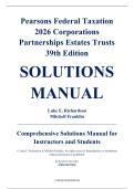 Solutions Manual - Pearson's Federal Taxation 2026&colon; Corporations&comma; Partnerships&comma; Estates&comma; & Trusts&comma; 39th Edition &ndash; Luke E&period; Richardson&comma; Mitchell Franklin &ndash; ISBN 9780135427910 &lpar;Chapters 1&ndash;15&rpar;