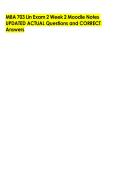 MBA 703 Lin Exam 2 Week 2 Moodle Notes  UPDATED ACTUAL Questions and CORRECT  Answers 