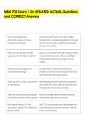 MBA 703 Exam 1 Lin UPDATED ACTUAL Questions  and CORRECT Answers 