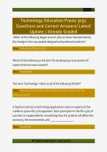 Technology Education Praxis 5051  Questions and Correct Answers&sol; Latest  Update &sol; Already Graded 