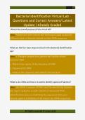 Bacterial identification Virtual Lab  Questions and Correct Answers&sol; Latest  Update &sol; Already Graded