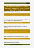 Bacterial identification Virtual Lab  Questions and Correct Answers&sol; Latest  Update &sol; Already Graded 