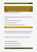Critical Thinking&colon; Reason and Evidence  D265 Questions and Correct Answers&sol;  Latest Update &sol; Already Graded