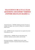 TEAS SCIENCE 300 ACTUAL EXAM  QUESTIONS AND EXPERT VERIFIED  ANSWERS 2026 EXAM GRADED A&plus;