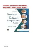 TEST BANK FOR NEONATAL AND PEDIATRIC RESPIRATORY CARE 6TH EDITION &lpar;WALSH&comma;&rpar;&comma; LATEST EDITION&vert;&vert; ALL CHAPTERS 2025&sol;2026 A&plus;