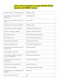 d101 cost and managerial accounting UPDATED ACTUAL  Questions and CORRECT Answers 