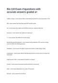 Bio 110 Exam &num;1questions with accurate answers graded a&plus;