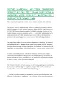 SEJPME NATIONAL MILITARY COMMAND STRUCTURE PRE TEST EXAM QUESTIONS & ANSWERS WITH DETAILED RATIONALES &vert; INSTANT PDF DOWNLOAD