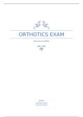Orthotics exam examples