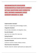 INSURANCESUITE DEVELOPER FUNDAMENTALS EXAM WITH CORRECT ACTUAL QUESTIONS AND CORRECTLY WELL DEFINED ANSWERS LATEST ALREADY GRADED A&plus; 2026
