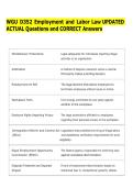 WGU D352 Employment and Labor Law UPDATED  ACTUAL Questions and CORRECT Answers 