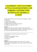 CALIFORNIA CSST EXAM PREP 2026&sol;2027 ACTUAL EXAM QUESTIONS AND  VERIFIED ANSWERS WITH  RATIONALES GRADED A&plus;  LATEST