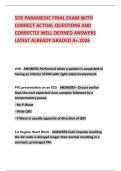 SOE PARAMEDIC FINAL EXAM WITH CORRECT ACTUAL QUESTIONS AND CORRECTLY WELL DEFINED ANSWERS LATEST ALREADY GRADED A&plus; 2026