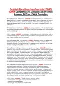 Certified Global Sanctions Specialist &lpar;CGSS&rpar; EXAM Comprehensive Questions and Verified Answers ACTUAL EXAM Graded A&plus;
