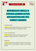 MICROBIOLOGY&comma; MODULE 5&comma; PORTAGE LEARNING ACTUAL 2026 QUESTIONS AND 100&percnt; CORRECT ANSWERS