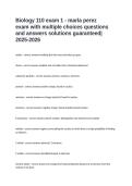 Biology 110 exam 1 - marla perez exam with multiple choices questions and answers solutions guaranteed&vert; 2025-2026