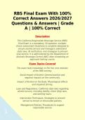 RBS Final Exam With 100&percnt; Correct Answers 2026&sol;2027 Questions & Answers &vert; Grade A &vert; 100&percnt; Correct  
