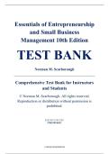 Test Bank - Essentials of Entrepreneurship and Small Business Management&comma; 10th Edition &ndash; Norman M&period; Scarborough &ndash; ISBN 9780138340421 &lpar;Chapters 1&ndash;17&rpar;