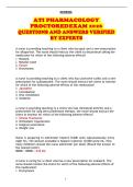ATI PHARMACOLOGY PROCTORED EXAM 2026 QUESTIONS AND ANSWERS VERIFIED BY EXPERTS 