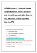 MSHA Respiratory Protection Training  Certification Exam Practice Questions  And Correct Answers &lpar;Verified Answers&rpar;  Plus Rationales 2026 Q&A &vert; Instant  Download Pdf