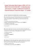 Google Professional Data Engineer &lpar;PDE&rpar; ACTUAL PRACTICE EXAM 2026&sol;2027 &vert; Verified Questions and Answers &vert; Complex Architectural Scenarios & Trade-off Analysis &vert; Exam Pass Target - A&plus; Graded